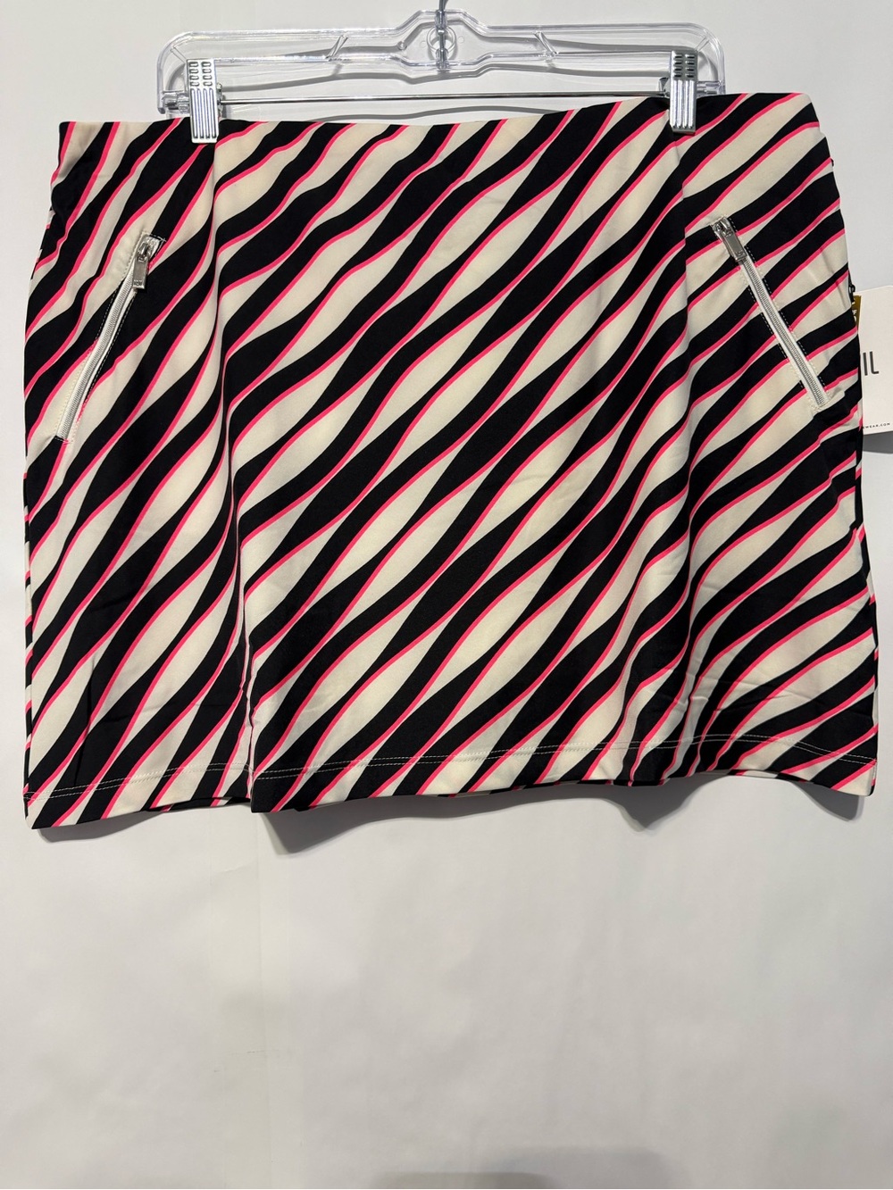 NWT Tail Desmin 16" Pull-on Skort XL | Pink Black White Zebra Stripe Golf Tennis